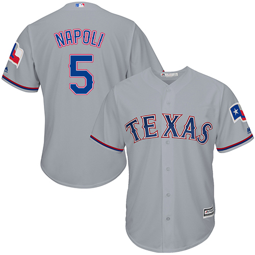 Rangers #5 Mike Napoli Grey Cool Base Stitched Youth MLB Jersey - Click Image to Close
